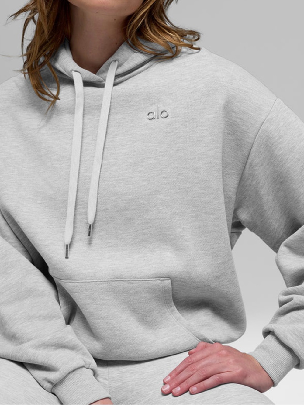 ALO Yoga Men’s Light Gray Hoodie and Sweatpants set